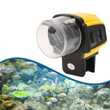 Digital Fish Feeder Timer Yellow Black 70x65x105mm 220g Cheap