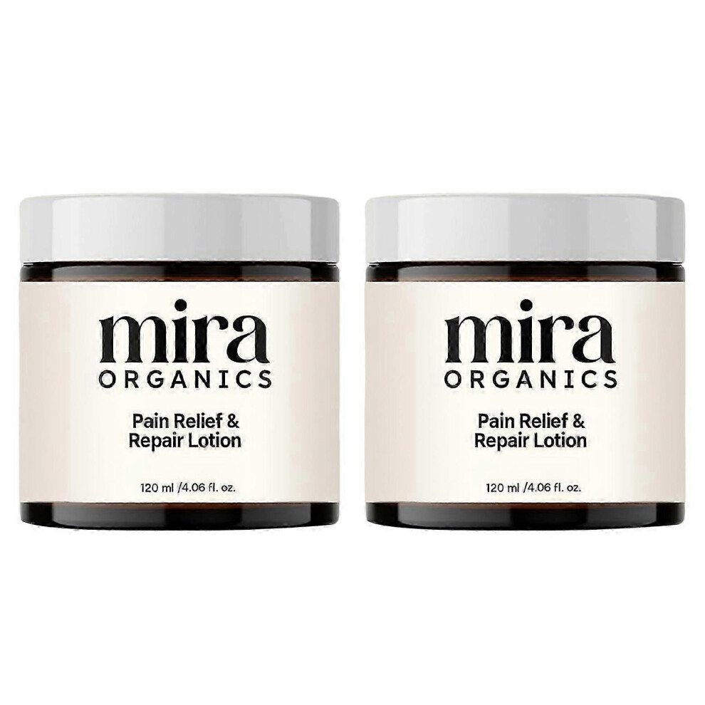 (2pcs) Mira Pain Relief Cream, 120ml Organic Massage Rub for Back, Neck, Hands, Knees