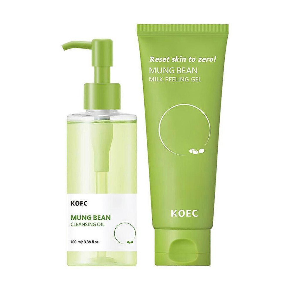 (2piece set) Mung Bean Pore Trio: Cleansing Oil, Foam & Clay Mask | Blackhead & Deep Pore Cleanser for Sensitive Skin