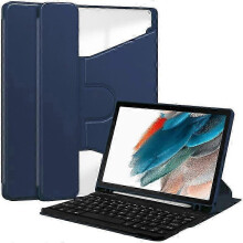 (Dark blue) Funda con teclado Bluetooth para tablet Samsung Tab A8 10.5 X200 X205