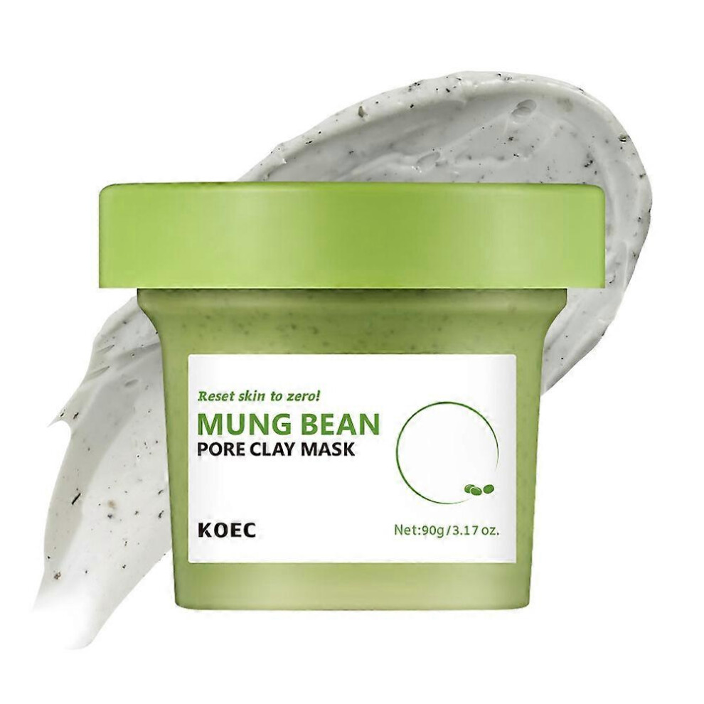 (Clay mask) Mung Bean Pore Trio: Cleansing Oil, Foam & Clay Mask | Blackhead & Deep Pore Cleanser for Sensitive Skin