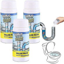 (3 Pcs) Limpiador de fregaderos y desagües Wild Tornado, limpiador de tuberías de espuma rápida para inodoro y cocina.