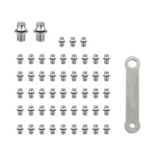 (Plum Blossom M4x3.5A) 50 tornillos antideslizantes multicolores para pedales de bicicleta, pernos y pasadores roscados de 4 mm.
