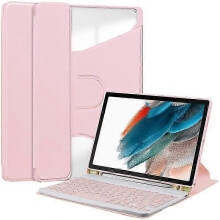 (Pink) Funda con teclado Bluetooth para tablet Samsung Tab A8 10.5 X200 X205