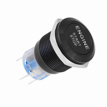 12V Car Engine Start Stop Switch LED White Light Black Zinc Alloy Auto Part