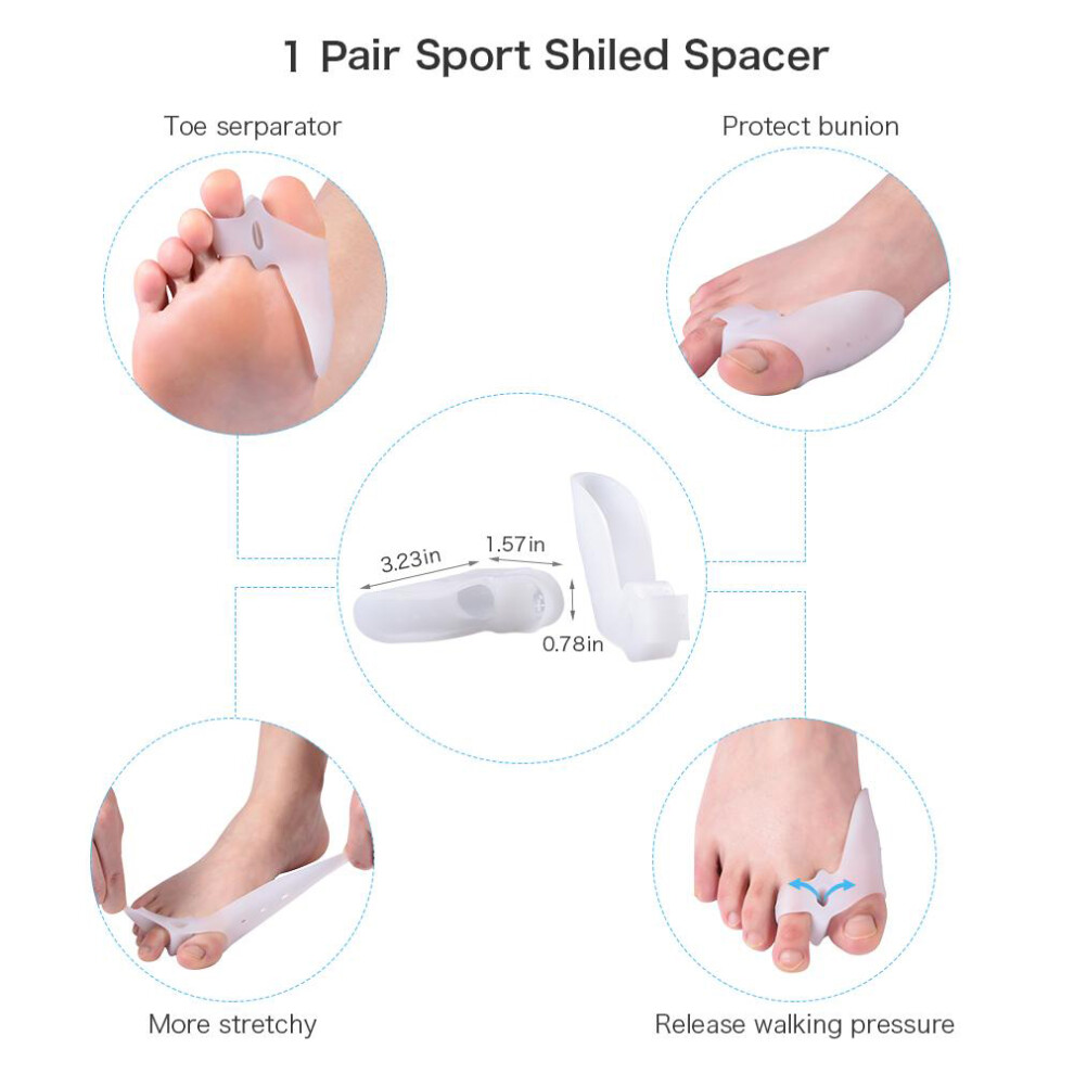 Gel Toe Separator for Bunion Pain Relief 8 Pack
