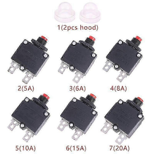 (3(6A)) Interruptor térmico de 5A-20A, disyuntor, protector de sobrecarga, fusible 2
