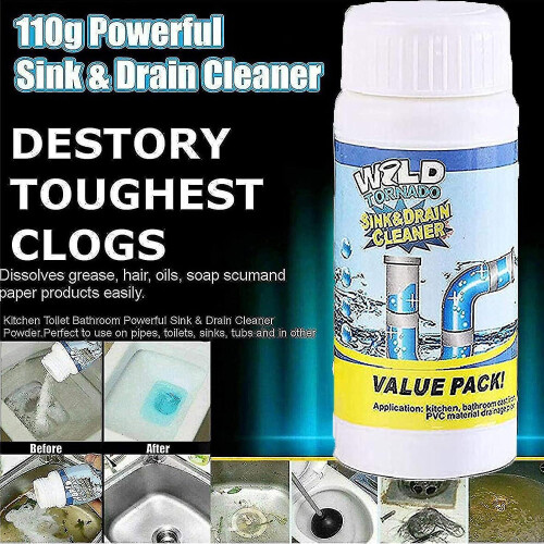(1 Pc) Wild Tornado Detergente per lavandini e scarichi, detergente schiumogeno rapido per tubi di WC e cucina 1