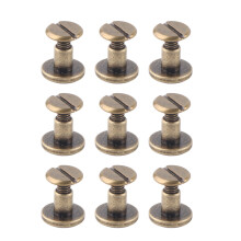 Copper Brass Flat Head Screws 20pcs Kit 6.5mm for Leathercraft & DIY Repairs