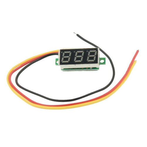 Mini-Digital-Voltmeter DC 0-100V LED-Panel-Spannungsmessgerät 3-Digital mit 3 roten Drähten