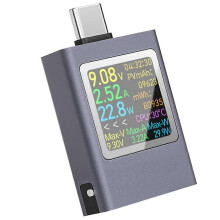 HDC-085C DC 4,5-50V 0-12A PD3.1 Multifunktions-Digitalanzeige Spannungs-Amperemeter Typ-C Ladetester für Mobiltelefone
