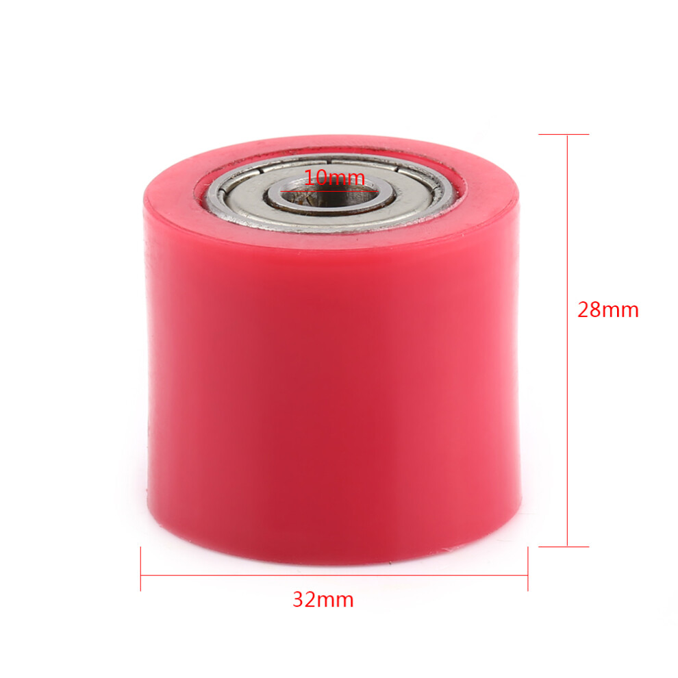 Motorcycle & Atv 10Mm Drive Chain Roller Tensioner Wheel Heavy Duty Design Red 8461393060453