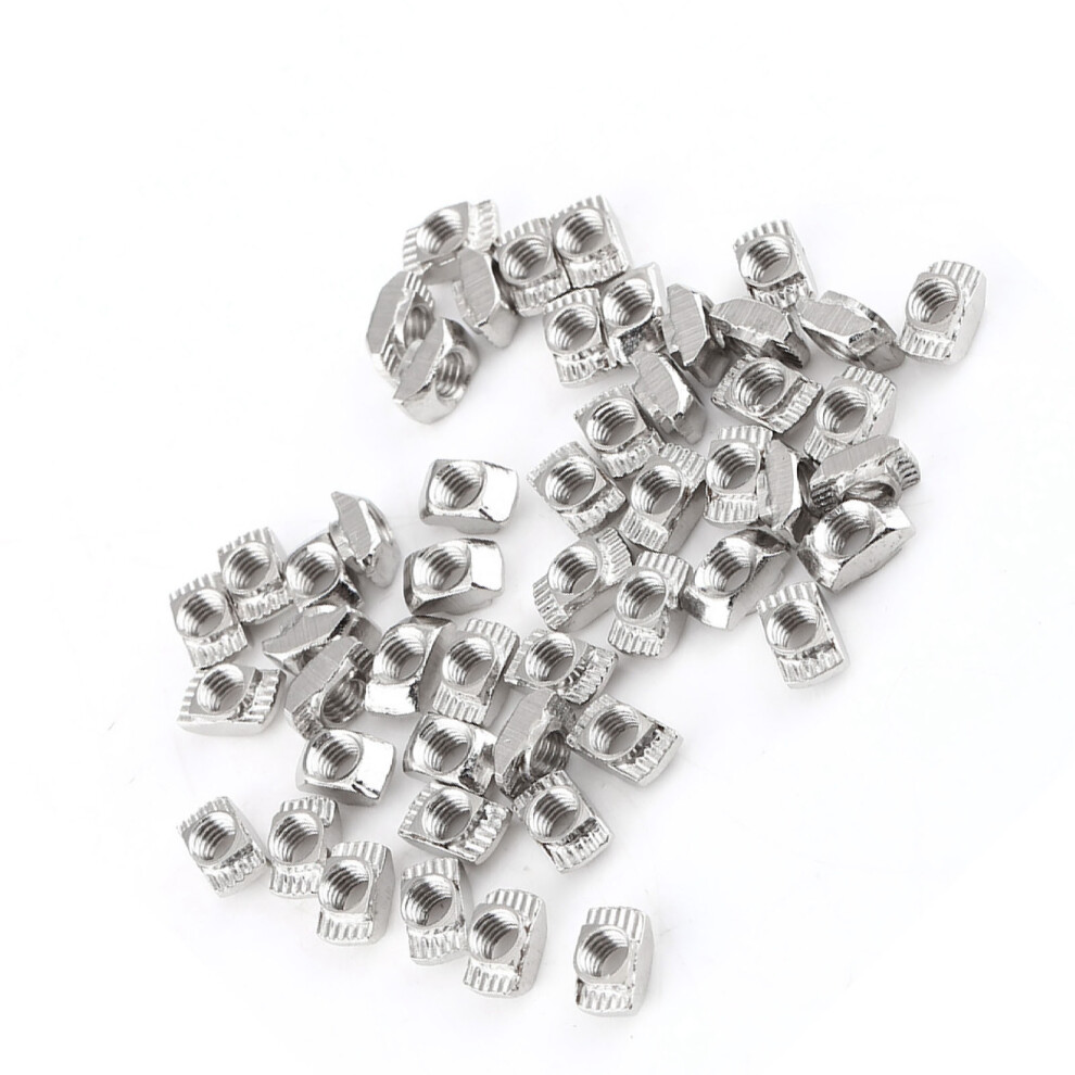 Eu20 M4*10*6 Nickel Plated T Slot Hammer Head Nuts 50Pcs 4631392954532