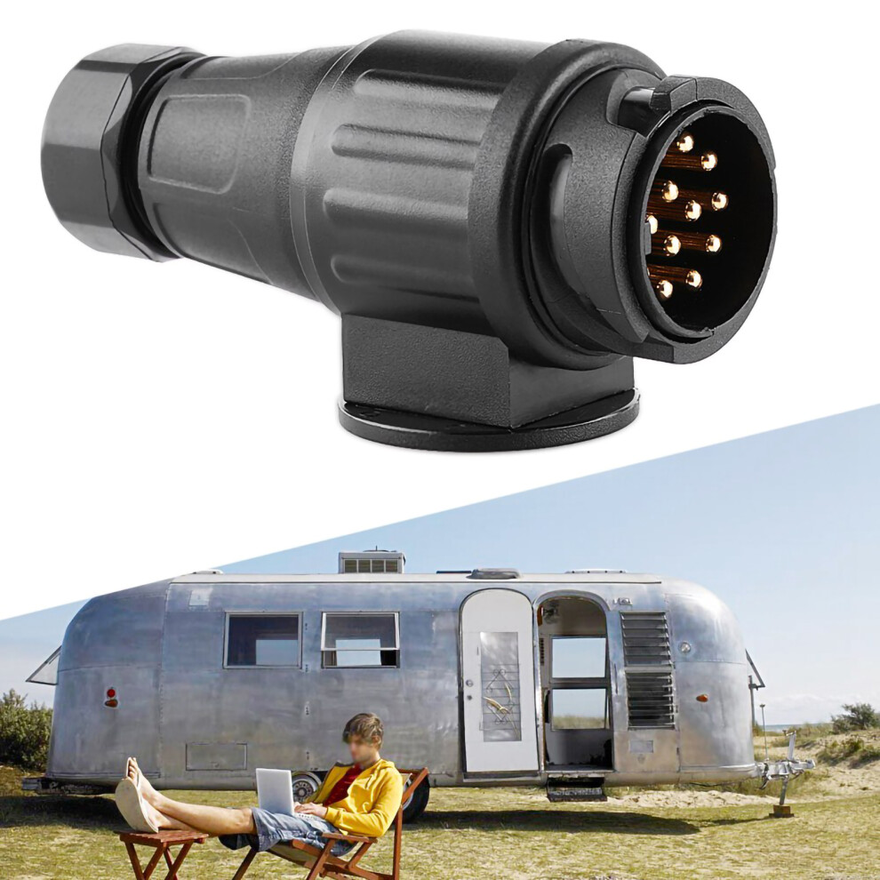 Plastic 13 Pin 12V Electric Trailer Plug Black 7293282697003