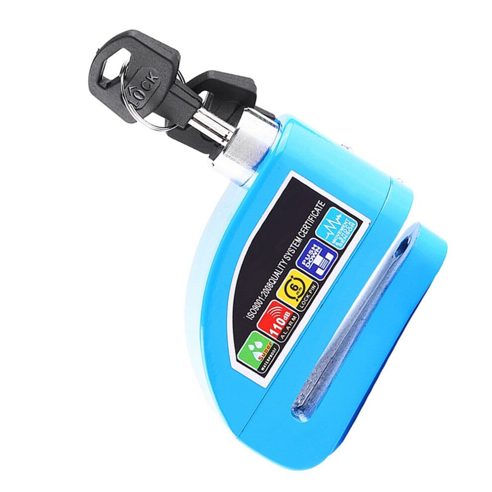 Heavy-Duty Metal Disc Brake Lock With Alarm For Motorcycle, Scooter, Bicycle Â Blue 3081393061370