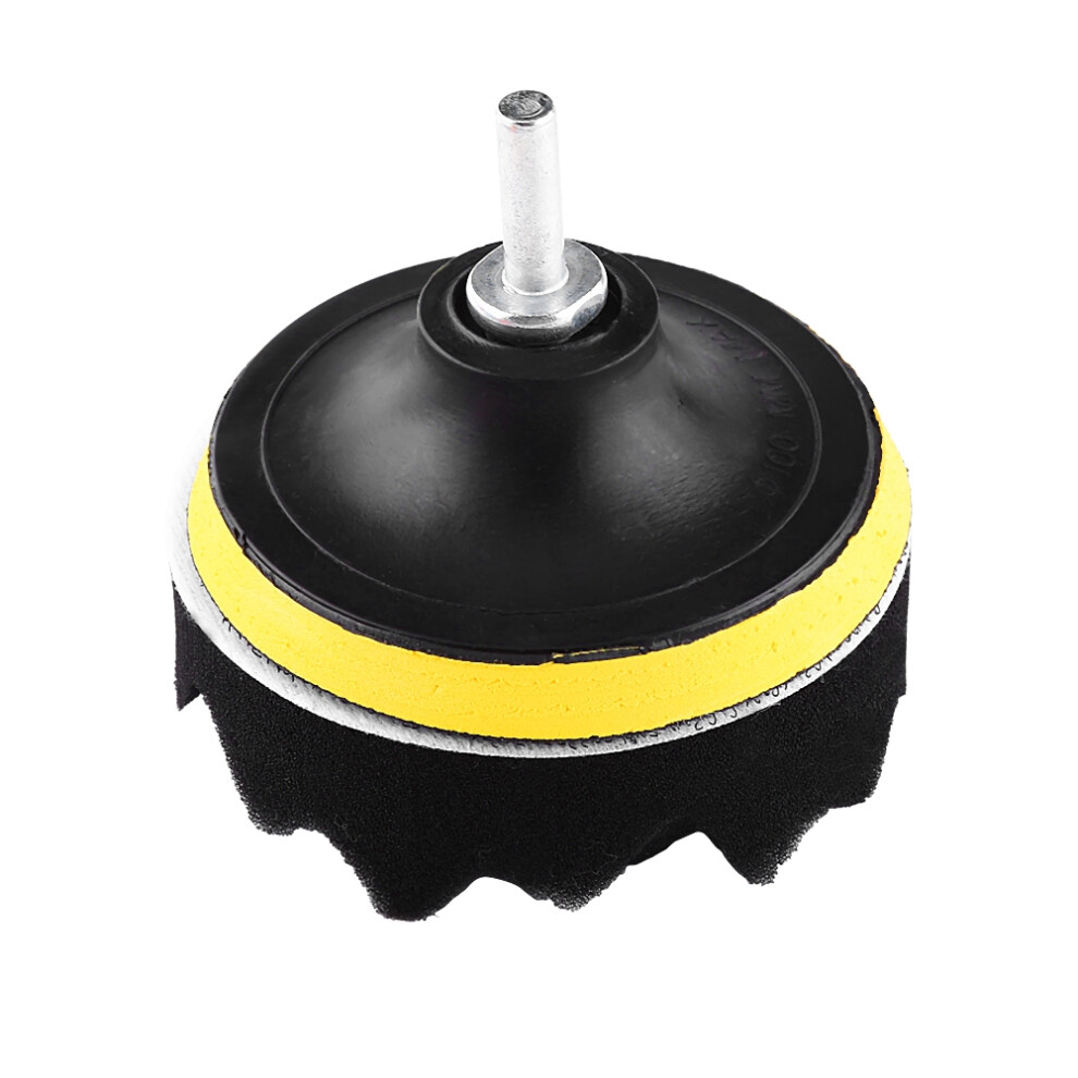 10Pcs Car Polishing Sponge Buffing Waxing Pad Kit 3"-7" with Drill Adapter