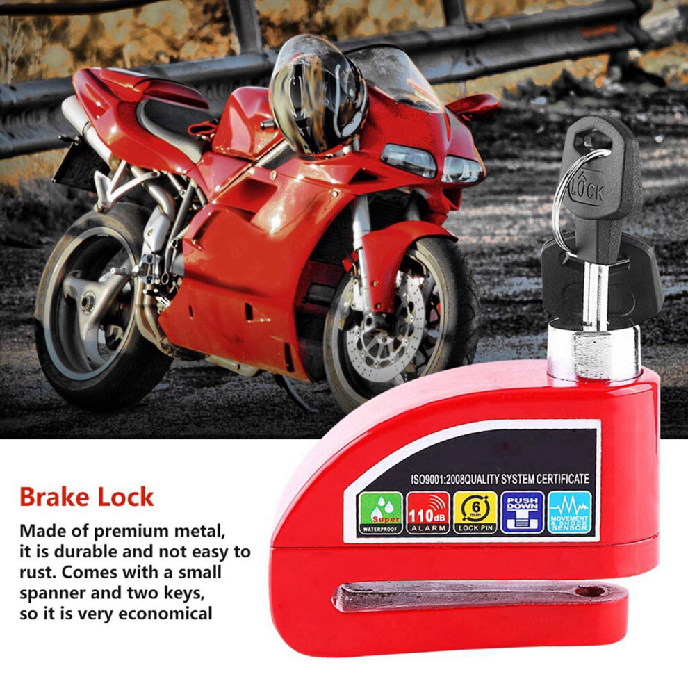 Anti-Theft Disc Lock With Alarm For Bikes 7293282972629