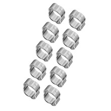 10pcs Zinc Coated Iron Two Ear Hose Clamps 5‑23mm for Fuel Petrol Pipe