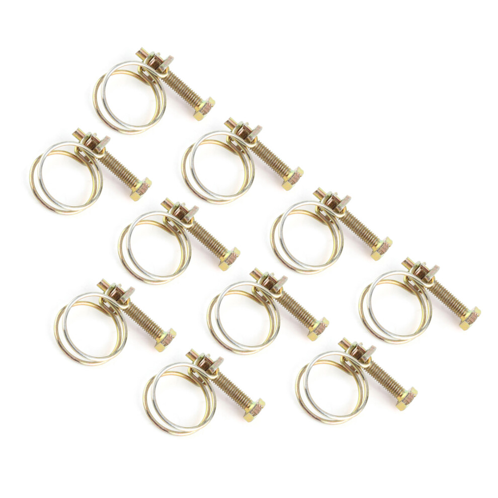 Adjustable Water Hose Clamp 21-25Mm Double Wire Pipe Clip Heavy Duty Plumbing 4941392956987