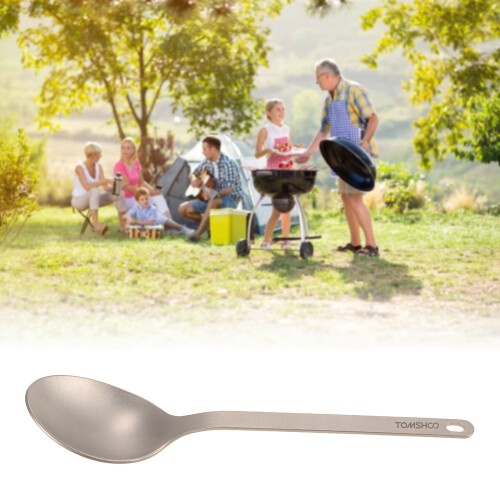 Outdoor Camping Titanium Tableware Set - Dinner Spoon Flatware by TOMSHOO 1