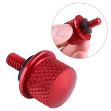 Motorcycle Aluminum Rear Seat Bolt Screw 1/4''(6mm) Thread Universal Red