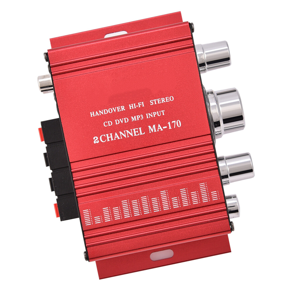 Mini 12V 20W Dual Channel Hifi Stereo Power Amplifier, Compact Red 7891392958320