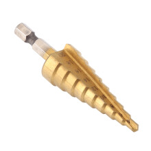 High Speed Steel Titanium Coated Step Drill Bit 4-20mm Hex Shank
