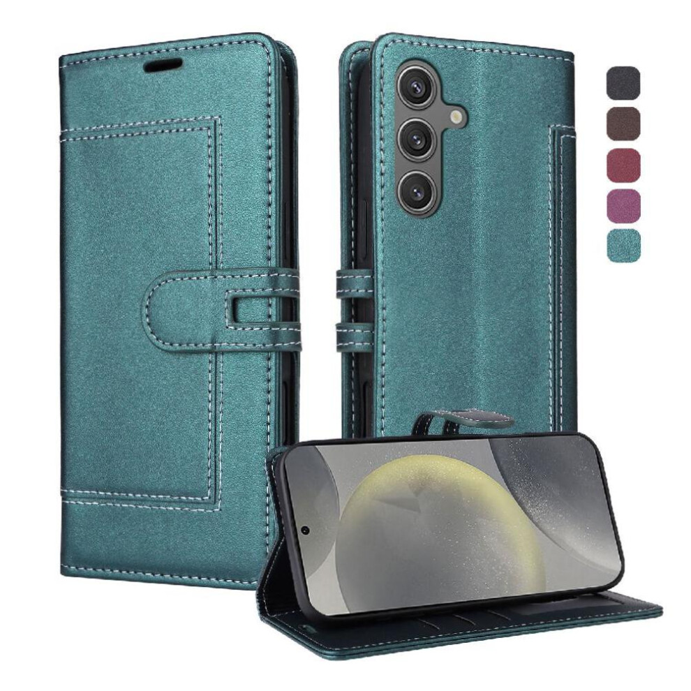 Flip Case For Samsung Galaxy S24 Magnetic Buckle Closure Premium Pu Leather Kickstand Rfid Blocking Card Slots 764563334636