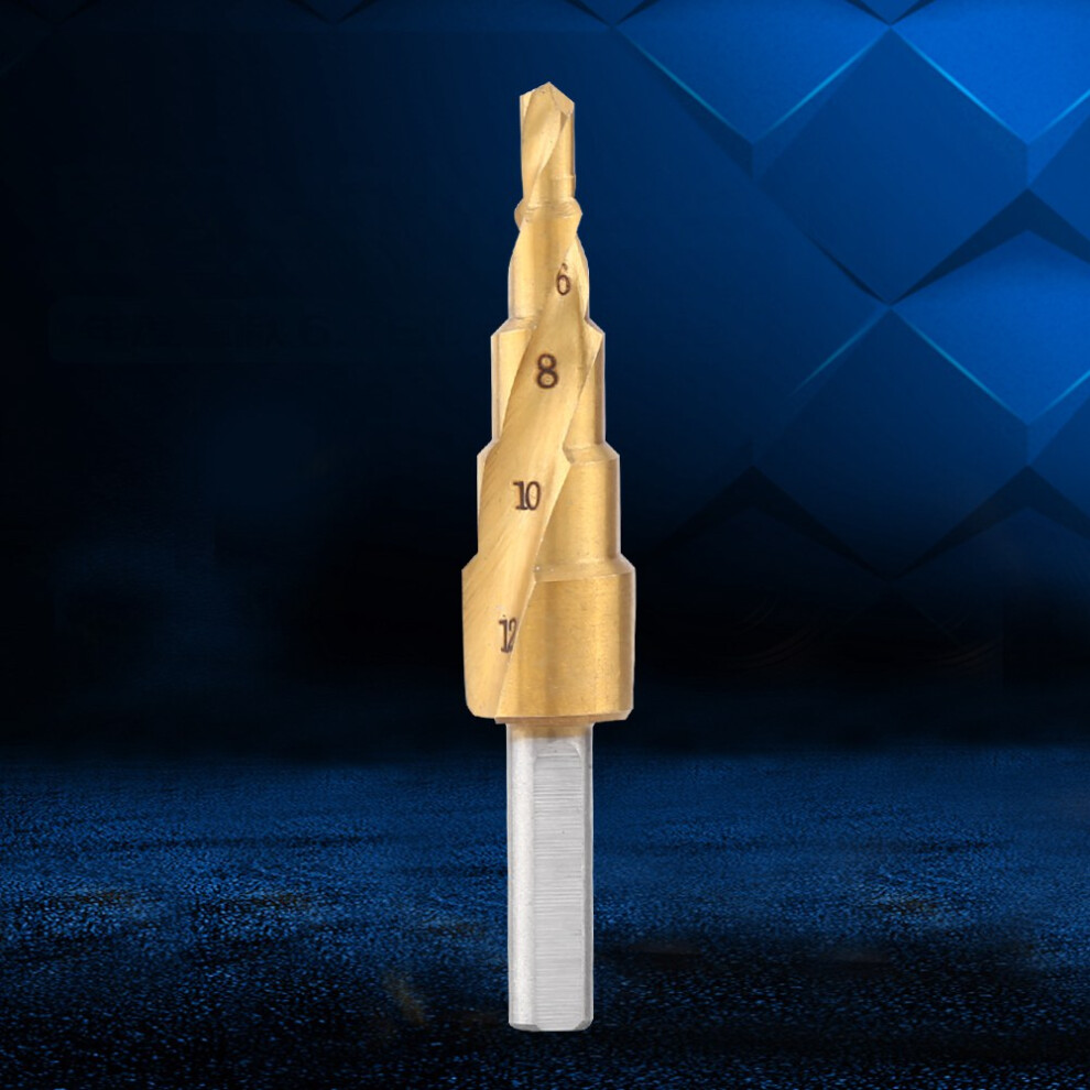 Hss Step Drill Bit 4Mm-12Mm Spiral Flute Triangular Shank For Metal & Wood 3131393063451