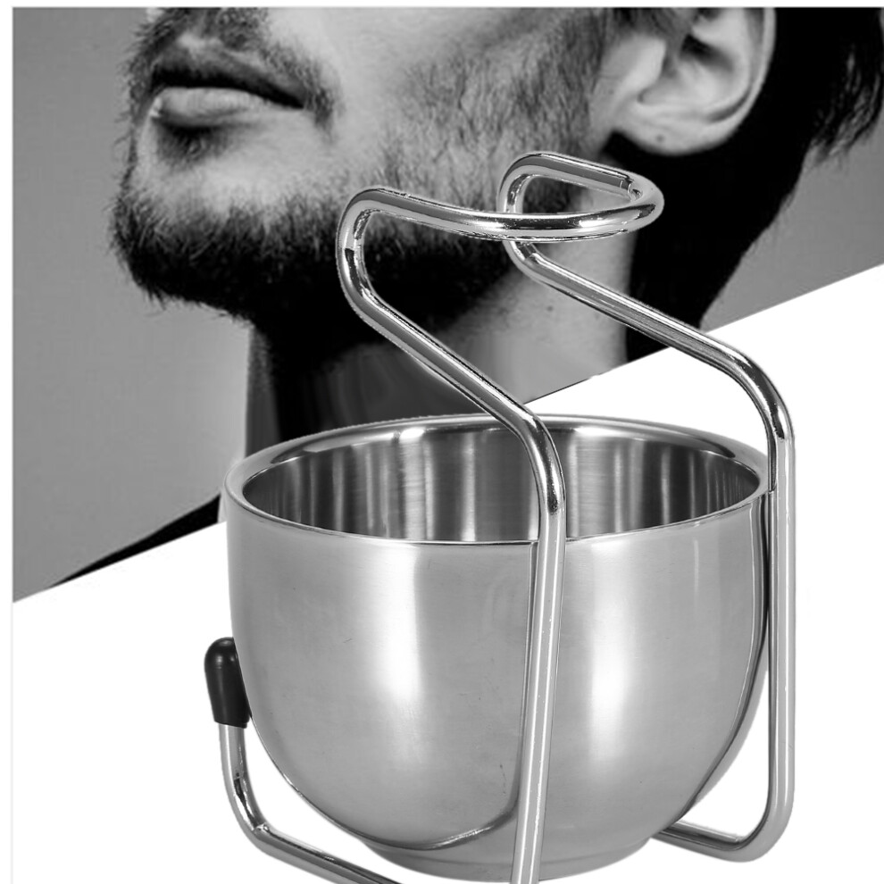 Stainless Steel Shaving Brush & Razor Stand Holder for Grooming Kit
