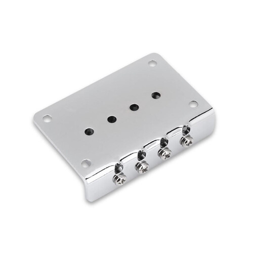 Cigarbox Electric Guitar & Bass 4-String Fixed Bridge Replacement Silver Colour 1