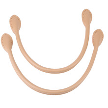2Pcs Genuine Leather Bag Straps Handles Beige 40cm for DIY Accessories