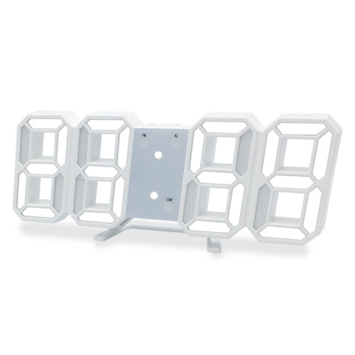 Digitaler Wecker 3D LED Wanduhr, Zeit Datum Temperatur, Helligkeit einstellbar 2