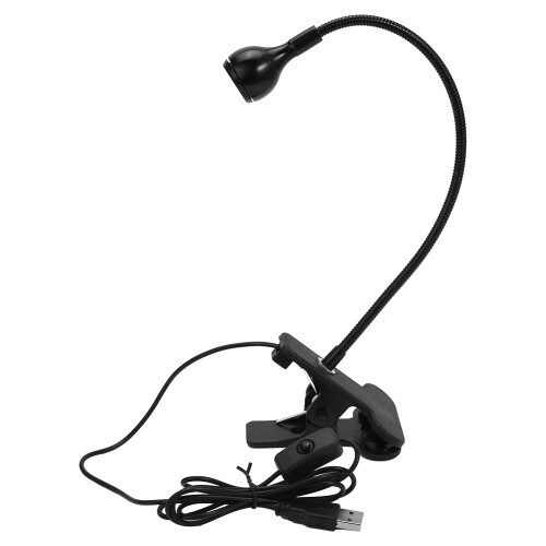 Flexible 1W USB LED Clip Light with Adjustable Gooseneck, Black 1