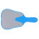 Blue Handheld Mirror Compact Plastic Handle 25cm Beauty Tool 14