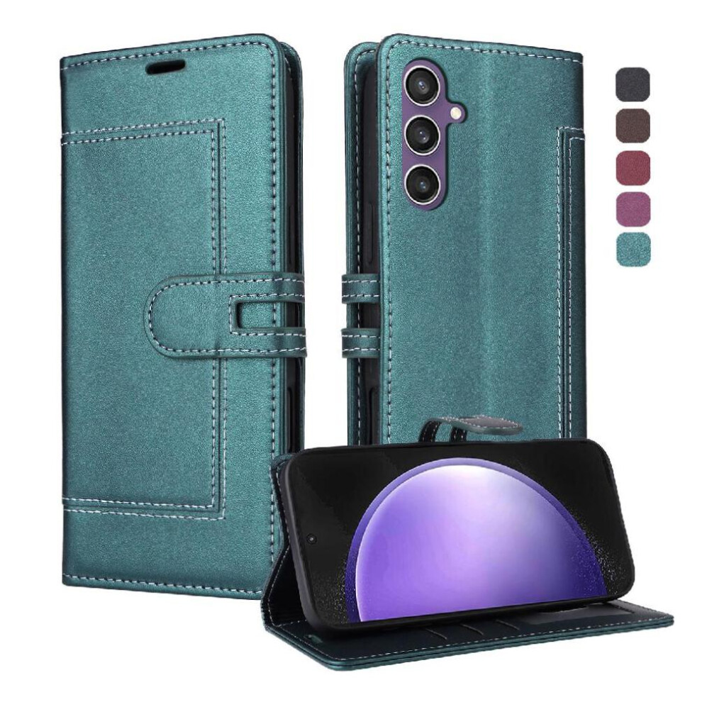 Flip Case For Samsung Galaxy S24 Fe Kickstand Card Slots Premium Pu Leather Magnetic Buckle Closure Rfid Blocking 764563334681