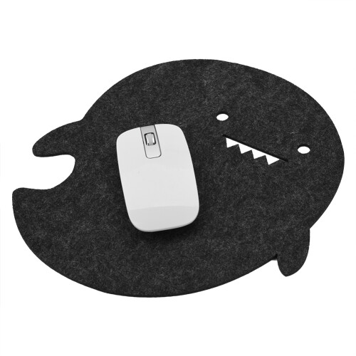 Dolphin Shape Dark Gray Anti-Static Felt Mouse Pad 20x24cm