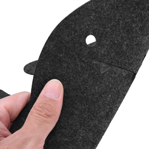 Dolphin Shape Dark Gray Anti-Static Felt Mouse Pad 20x24cm 2