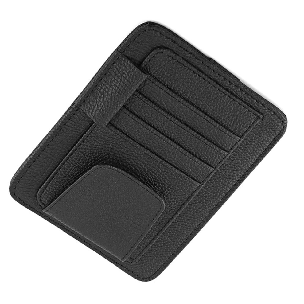 Auto Car Sun Visor Storage Bag & Glasses Holder With Card Pouch - Black 4601392960840