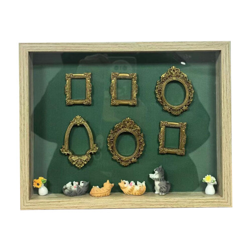 Shadows Box Frame Display Case with-wood color Without lights