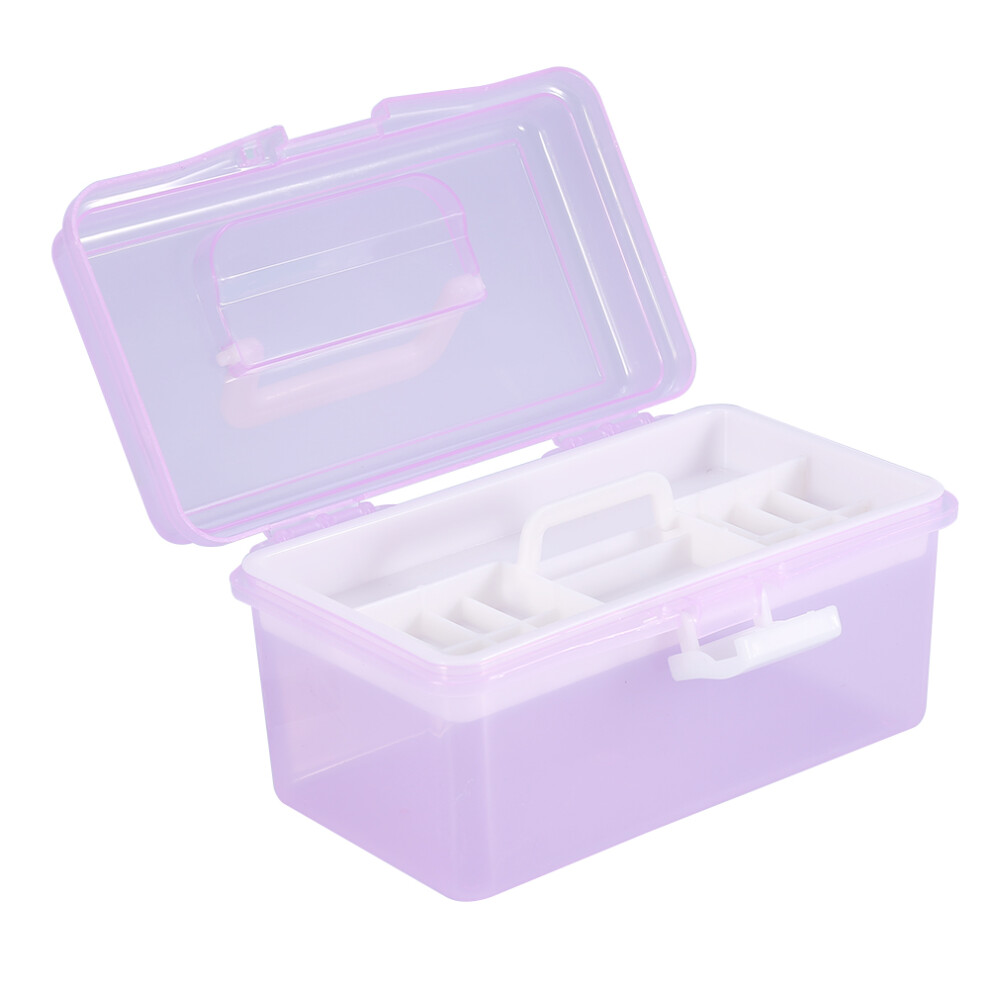 Purple S Multifunctional Nail & Makeup Storage Box 19x10x11cm