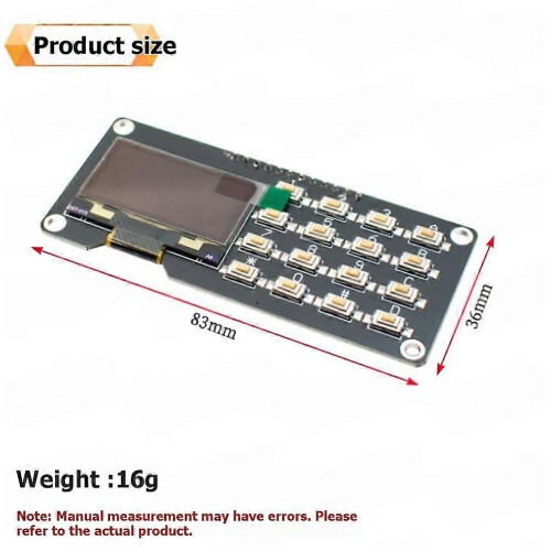 Ecrã OLED IIC de 0,96 polegadas SSD1106 SSD1306 com teclado 4x4, módulo de ecrã com botões 16P, ecrã do módulo eletrónico 1106 1