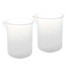 2 Stück 50 ml Laborplastik-Wasser-Flüssigkeitsmessbecher Transparent