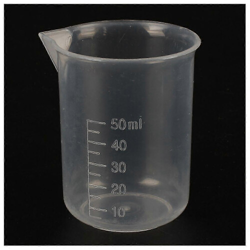 2 pcs 50 ml laboratory plastic water liquid measuring cup Transparent 2