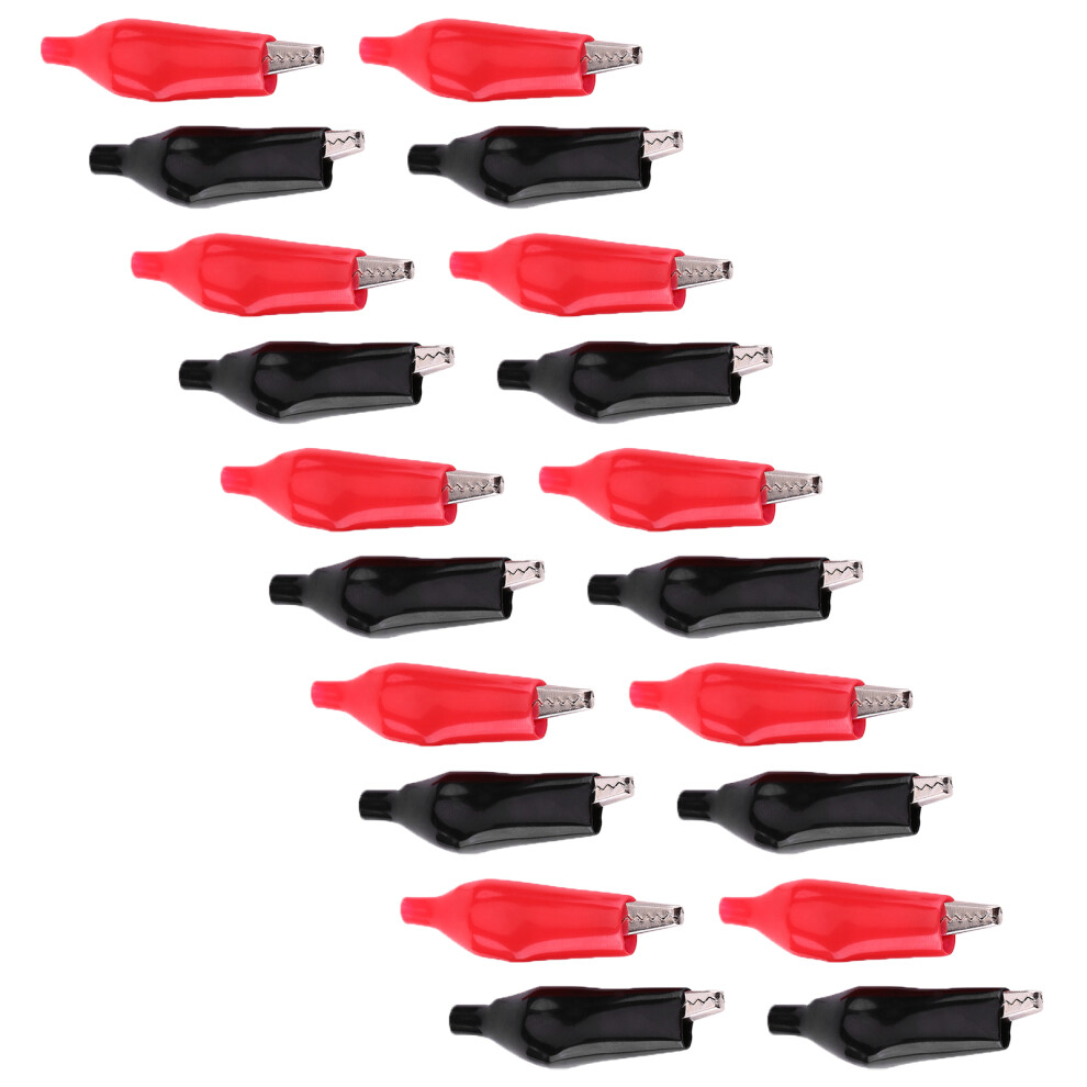 Alligator Clips 28Mm Metal Test Probes 20Pcs Black & Red For Electrical Testing 6911392965867
