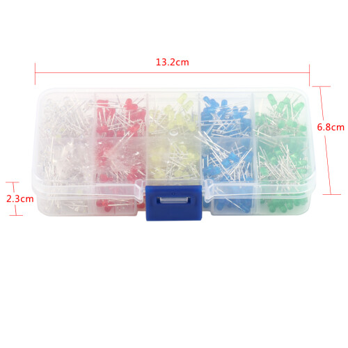 LED Light 500pcs Assortment Kit 3mm Diodes Multi-Color for DIY Electronics 2