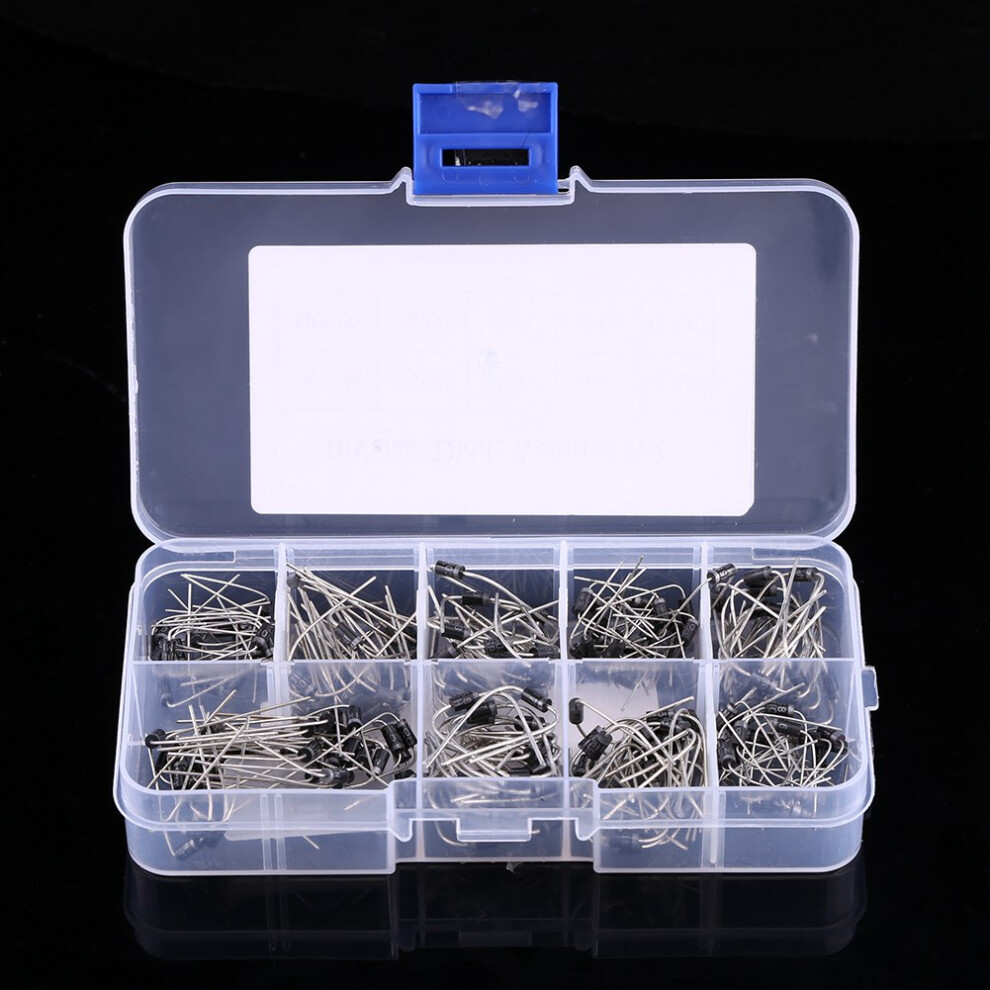 Electronic Diode Pack 200Pcs 10 Values Assortment 1N4001-1N4007 & 1N5817-1N5819 8491393068197