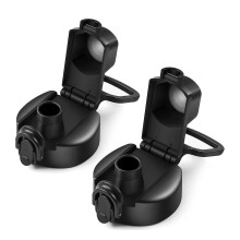 2 Stücke Auto-Ausguss-Deckel für Hydro Flask Wide Mouth 12, 16, 18, 20, 32, 40, 64 Unzen, Ersatz-Wide Mouth-Deckel mit Knopfschloss