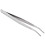 5.9" Long Silver Tone Bent Curved Tip Tweezers Forceps Plier Hand Tool 2