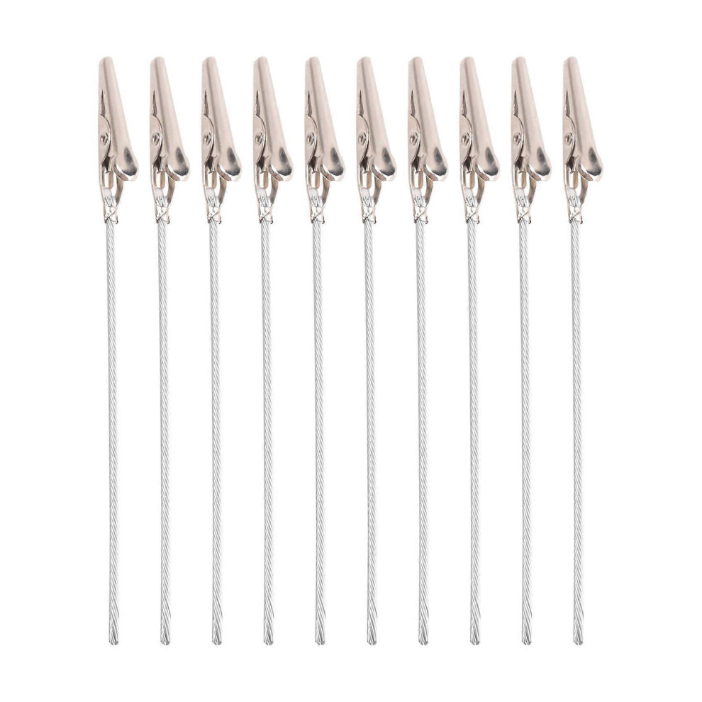 10 X Crocodile Metal Clips With Wire Stalk Alligator Clamps For Memo Note Card Holders 6935161836301